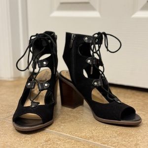 Circus By Sam Edelman “Kiera” Gladiator Heeled Lace Up/Zip Sandals - 8.5